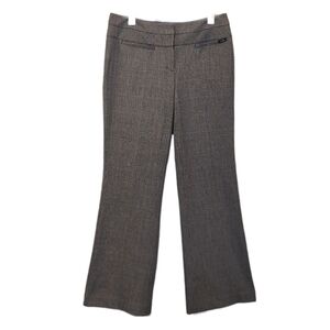Express Editor Flare Leg Pants Houndstooth Plaid Flap Pocket Business Size 6